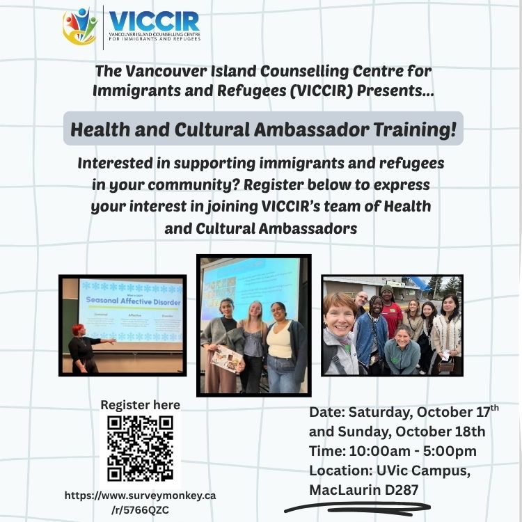 Health and Cultural Ambassador training information poster